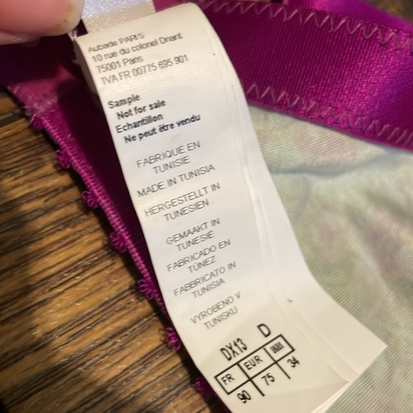 AUBADE Paris French Lace Magenta Floral Bra 34 D - Picture 7 of 7